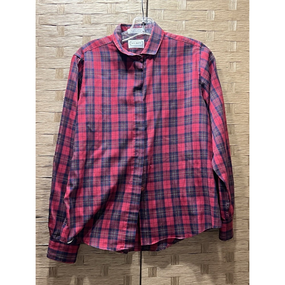 Mr Witt Vintage Women's Plaid Button-up Shirt Sz M Single‎ Needle Tailoring VGC!